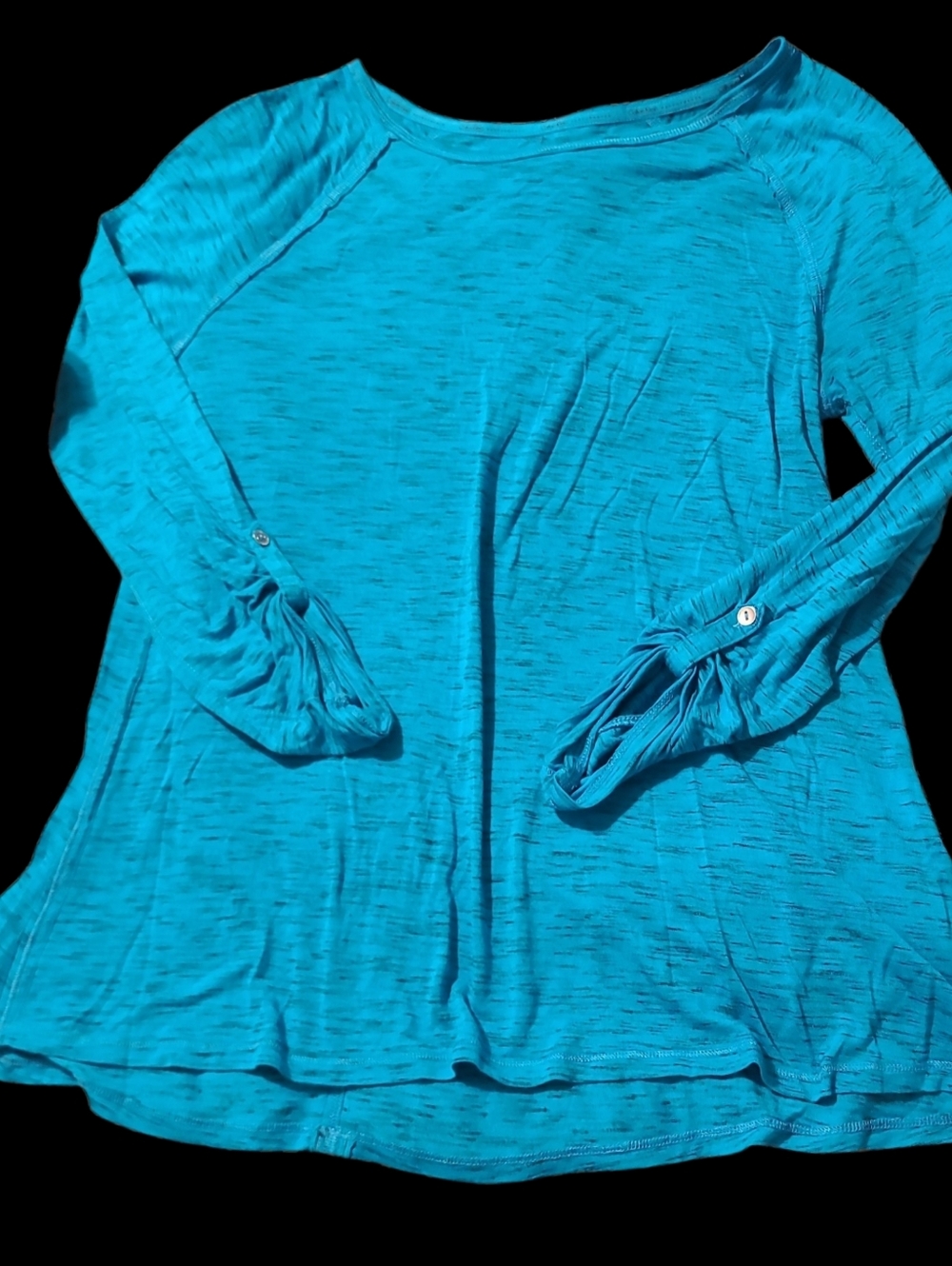Calvin Klein Performance Teal Long Sleeve Boatneck Tee